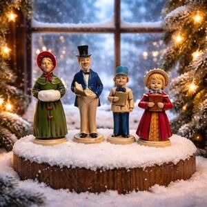 Vintage‎ Christmas Family Of 4 Carolers Fine A Quality Japan VGC BIN85 - EUC